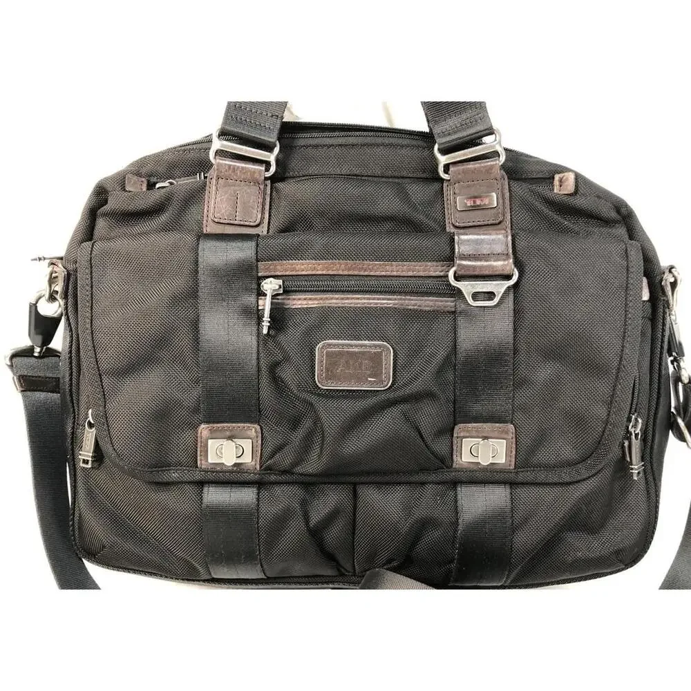 TUMI Ballistic Nylon Business Bag 22634HKH Pinckney Flap Brief Messenger w Strap